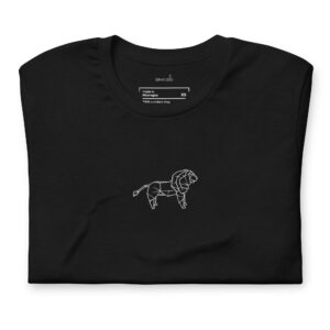 Origami Lion | Premium Embroidered T-Shirt