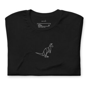 Origami Kangaroo | Premium Embroidered T-Shirt