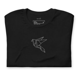 Origami Bird | Premium Embroidered T-Shirt